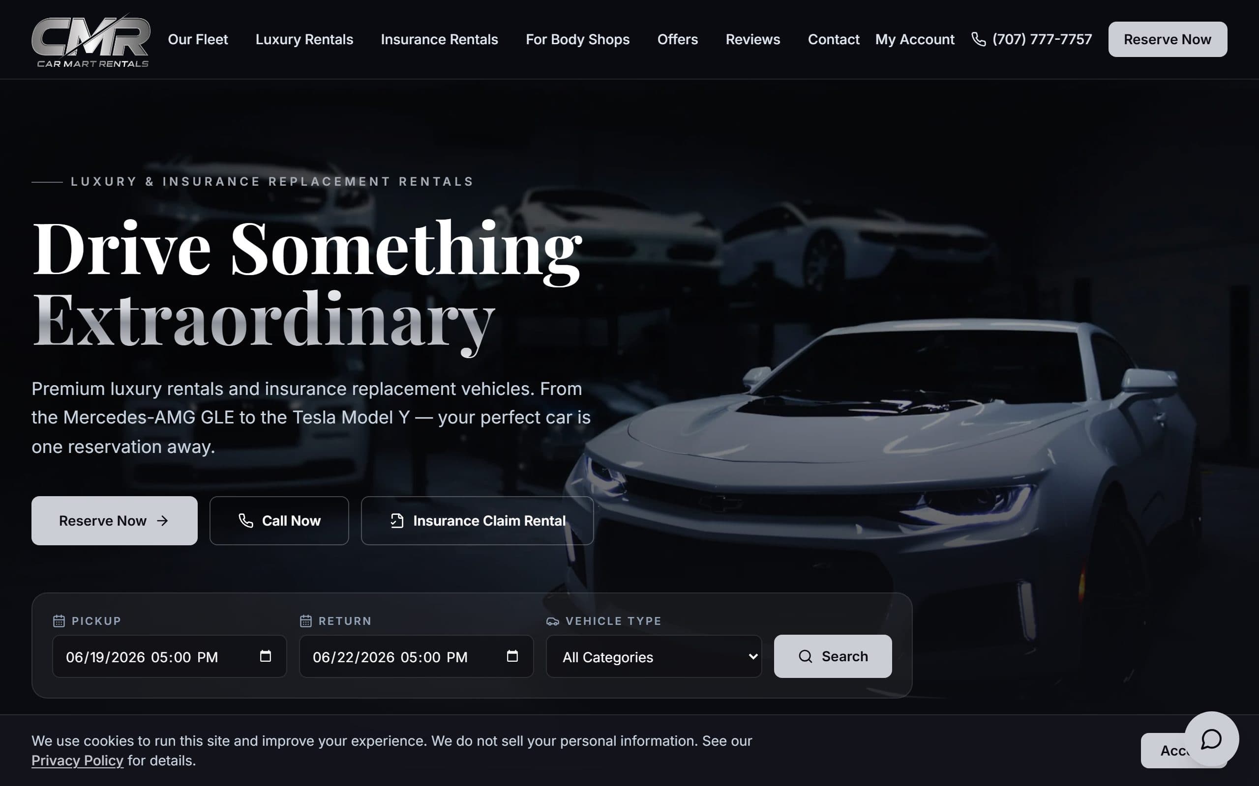 Car Mart Rentals website